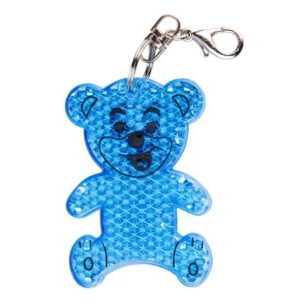 Porta-chaves de urso em plástico refletor - Azul