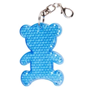 Porta-chaves de urso em plástico refletor - Azul