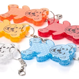 Porta-chaves de urso em plástico refletor - Azul