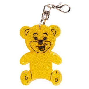 Porta-chaves de urso em plástico refletor - Amarelo