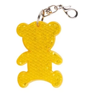 Porta-chaves de urso em plástico refletor - Amarelo
