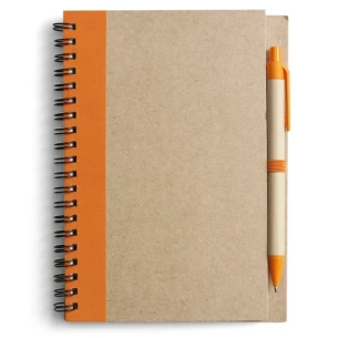 Bloco de notas Eco3 com caneta - Laranja