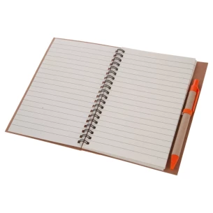 Bloco de notas Eco3 com caneta - Laranja