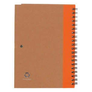 Bloco de notas Eco3 com caneta - Laranja