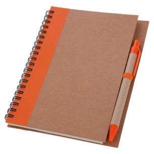 Bloco de notas Eco3 com caneta - Laranja
