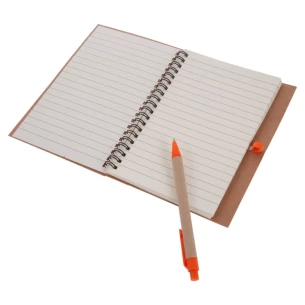 Bloco de notas Eco3 com caneta - Laranja