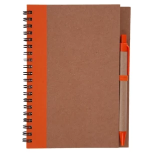 Bloco de notas Eco3 com caneta - Laranja