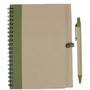 Bloco de notas Eco3 com caneta - Verde