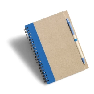 Bloco de notas Eco3 com caneta - Azul