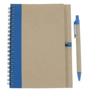 Bloco de notas Eco3 com caneta - Azul