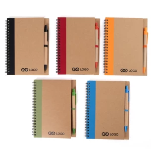 Bloco de notas Eco3 com caneta - Preto