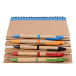 Bloco de notas Eco3 com caneta - Preto