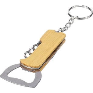 Porta-chaves de bambu 3 em 1 - Castanho