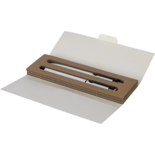 Conjunto de escritório Scriptoria, caneta esferográfica e caneta de tinta - branco