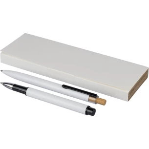Conjunto de escritório Scriptoria, caneta esferográfica e caneta de tinta - branco