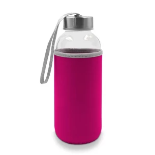 Garrafa de vidro de 420 ml Bob - fúcsia