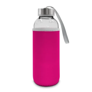 Garrafa de vidro de 420 ml Bob - fúcsia