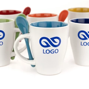 Caneca com colher - Colher - Azul claro