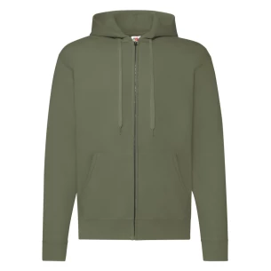 FOTL Camisola com capuz com fecho de correr - Azeitona