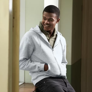 Sweatshirt com capuz com fecho de correr FOTL - Grafite