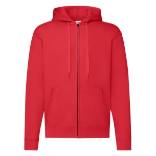 FOTL Camisola com capuz com fecho de correr - Vermelho