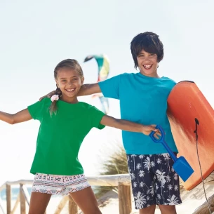 T-shirt para criança FOTL ValueWeight - Melange azul-marinho