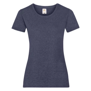 T-Shirt FOTL Lady-Fit ValueWeight - Melange azul-marinho