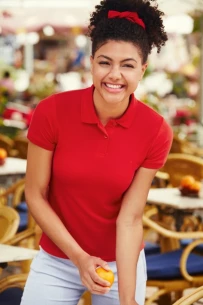 Camisola pólo 65-35 para senhora - Vermelho