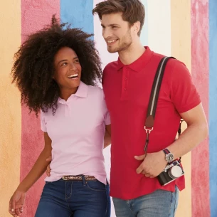 Camisa pólo Fruit Of The Loom Premium para mulher - Cinzento