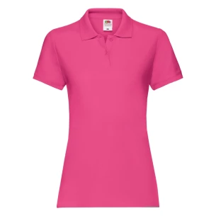 Camisola pólo feminina Fruit Of The Loom Premium - Rosa