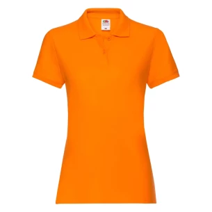 Camisola pólo feminina Fruit Of The Loom Premium - Laranja