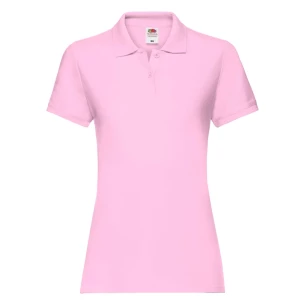 Camisola pólo feminina Fruit Of The Loom Premium - Rosa claro