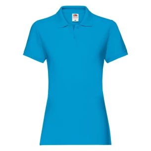 Camisa pólo Fruit Of The Loom Premium para mulher - Azul claro