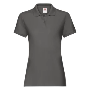 Camisa pólo Fruit Of The Loom Premium para mulher - Grafite