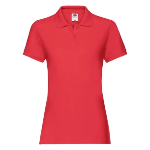 Camisola pólo feminina Fruit Of The Loom Premium - Vermelho