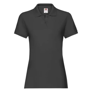 Camisola pólo feminina Fruit Of The Loom Premium - Preto