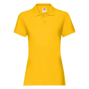 Camisola pólo feminina Fruit Of The Loom Premium - Amarelo escuro