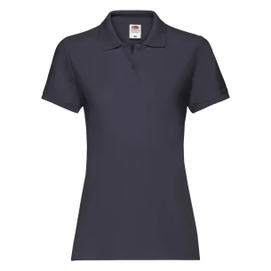 Camisola pólo feminina Fruit Of The Loom Premium - Azul-marinho escuro