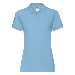 Camisola pólo feminina Fruit Of The Loom Premium - Azul