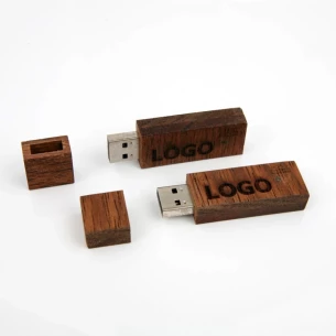 Unidade Flash Wood 8Gb - Bege